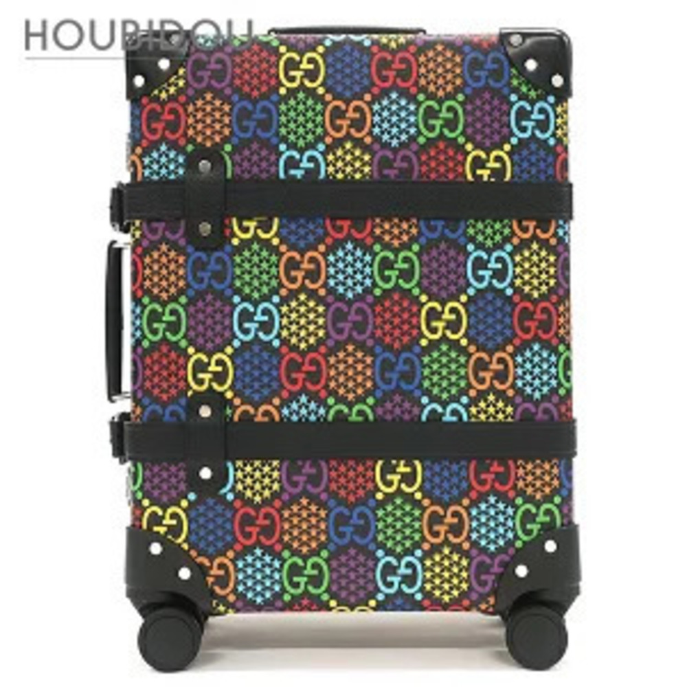 Gucci GG Psychedelic Trolley Leather Vulcanized Black x Multicolor Star